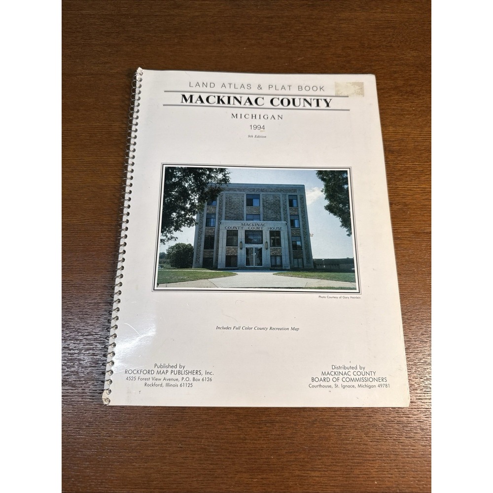 MACKINAC COUNTY MICHIGAN 1994 LAND ATLAS AND PLAT BOOK